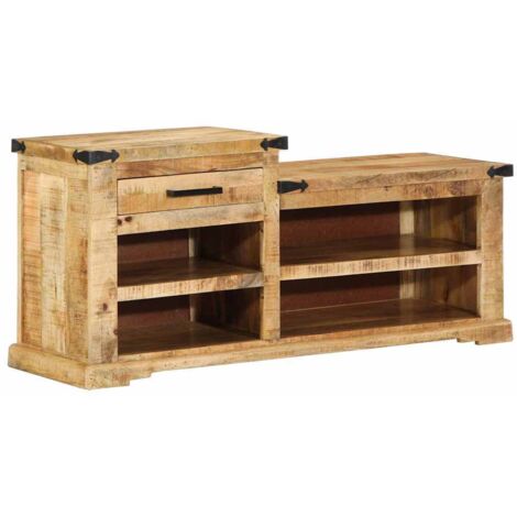 banc Marron 110 x 35 x 50 cm Bois de mangue massif CFW325648