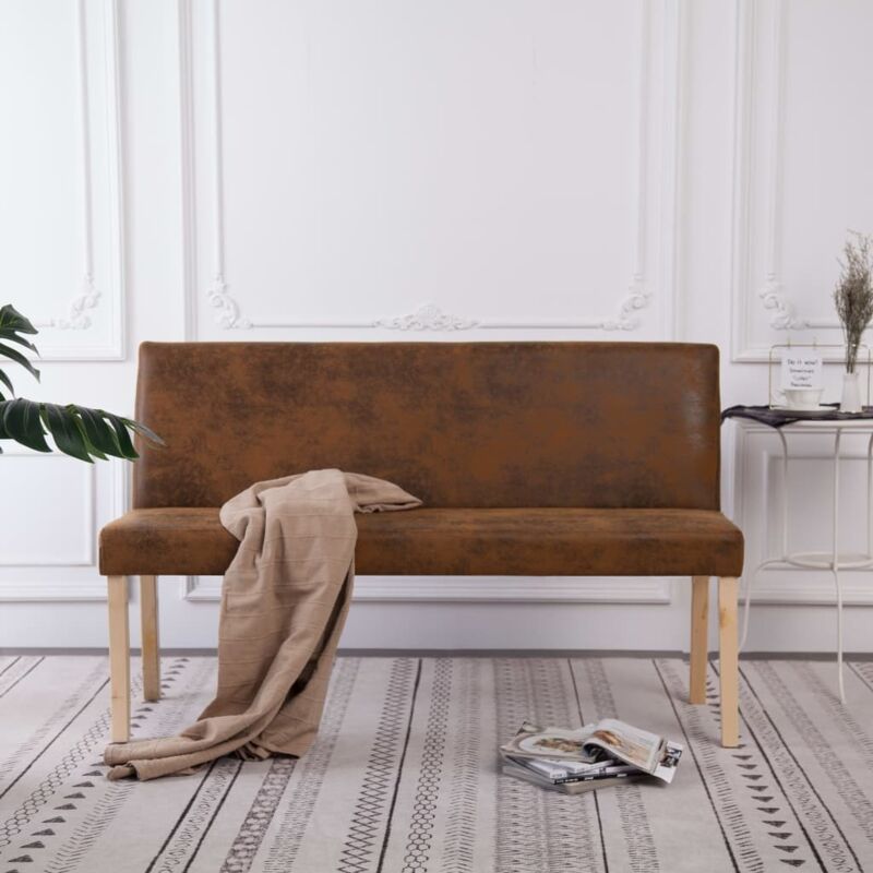Vidaxl - Banc 139,5 cm Marron Similicuir daim