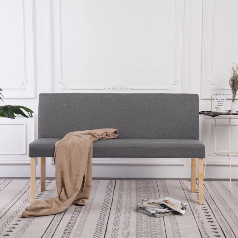 Vidaxl - Banc 139,5 cm Gris clair Polyester