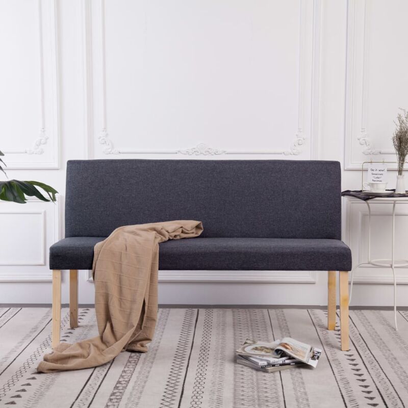 Vidaxl - Banc 139,5 cm Gris foncé Polyester