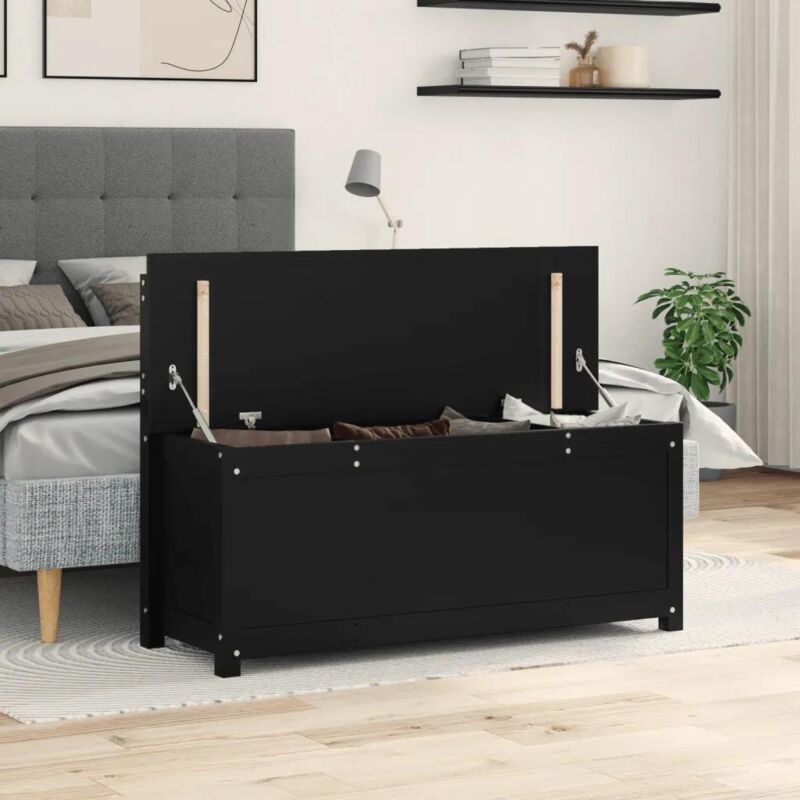 Vidaxl - Banc Noir 110x41x76,5 cm Bois de pin massif