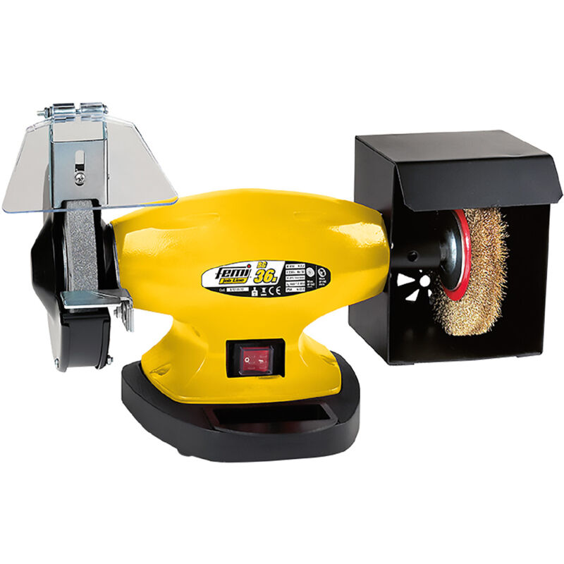 Iperbriko - Banc Meuleuse 'Bg36N' 450 w - Meule Avec Brosse ø 150 Mm.