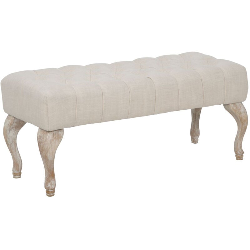Epikasa - Banc MF296, Bois, mdf, Éponge, Polyester, Beige, 97x42x40 cm