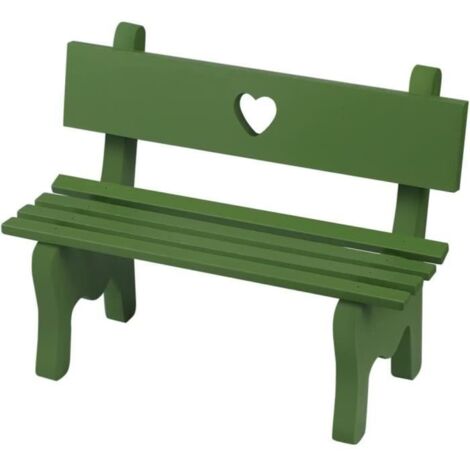 Banc Miniature - Maison de Poupée - Vert - Bois - Décoration d'Intérieur - Accessoire de Jardin