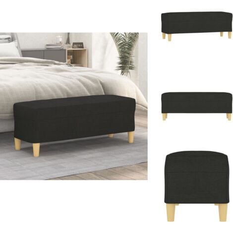 Banc Noir 100x35x41 cm Tissu - Banc Design - Banc Moderne - Banc Entrée - Banc Salle À Manger - Banc Chambre