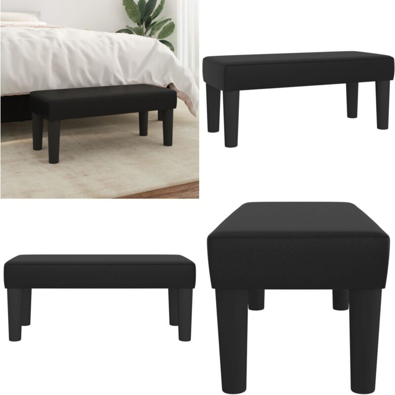 Vidaxl - Banc Noir 70x30x30 cm Similicuir - Banc Design - Banc Moderne - Banc Salle à Manger - Banc Entrée - Banc Tissu - Home & Living