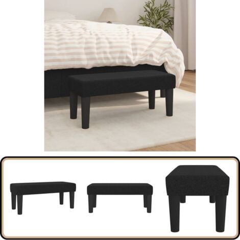 Banc Noir 70x30x30 cm Tissu - Banc Design - Banc Moderne - Banc Salle À Manger - Banc Entrée - Banc Rangement