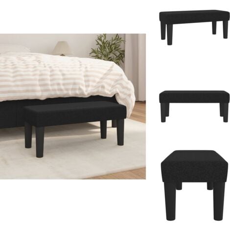 Banc Noir 70x30x30 cm Tissu - Banc Design - Banc Moderne - Banc Salle À Manger - Banc Entrée - Banc Rangement
