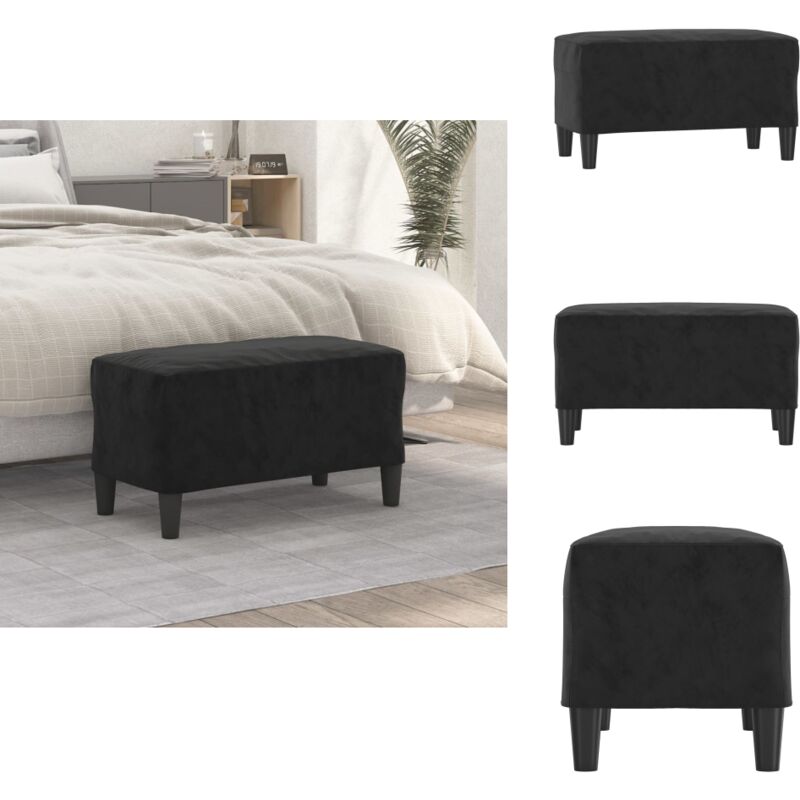 Vidaxl - Banc Noir 70x35x41 cm Velours - Banc Velours - Banc Entrée - Meuble Salon - Chaise Design - Assise Confortable