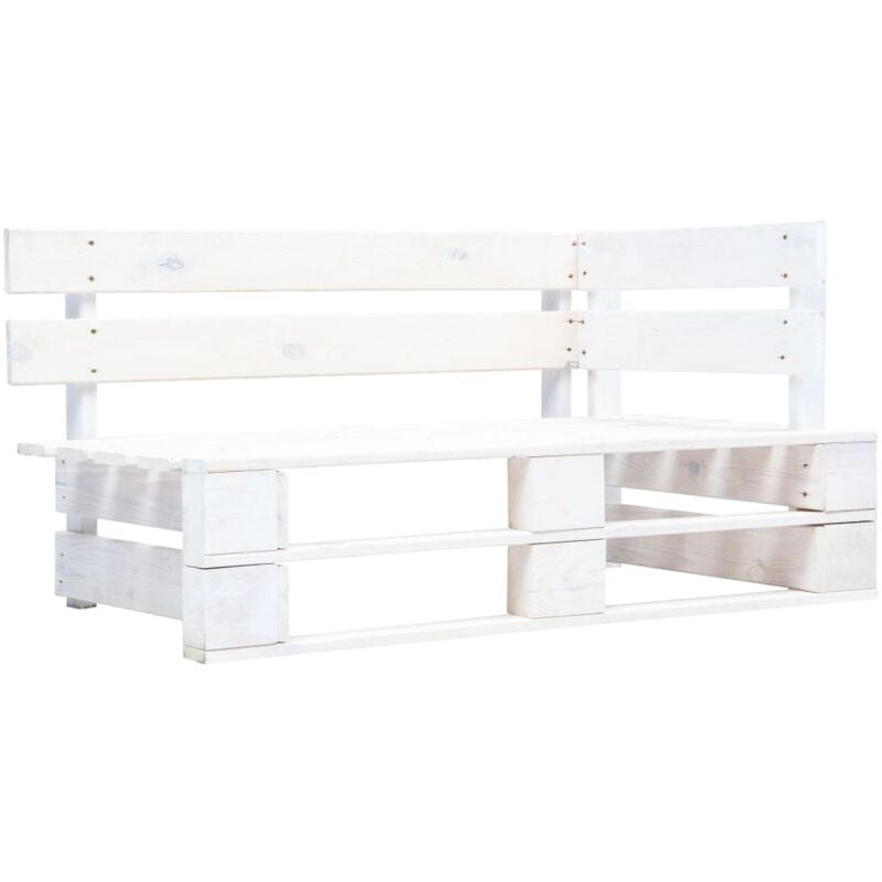Banc d'angle palette de jardin bois blanc Vidaxl