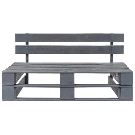 Banc palette de jardin  Banc extérieur  Banquette de jardin bois gris