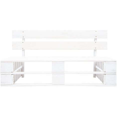 Banc palette de jardin  Banc extérieur  Banquette de jardin bois gris blanc
