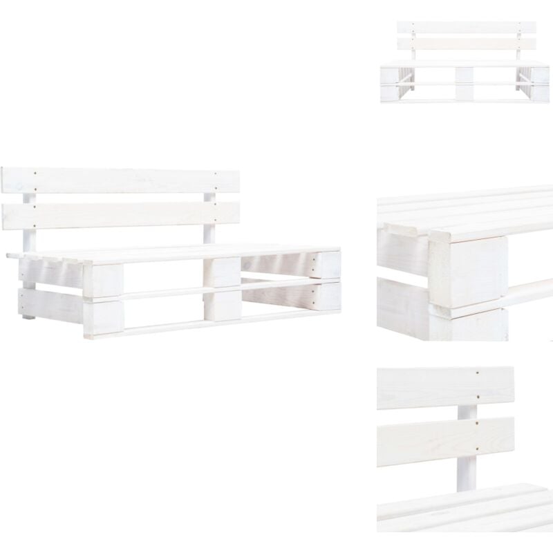 Vidaxl - Banc palette de jardin bois gris blanc - Banc De Jardin - Banc En Bois - Mobilier De Jardin - Terrasse - Jardin
