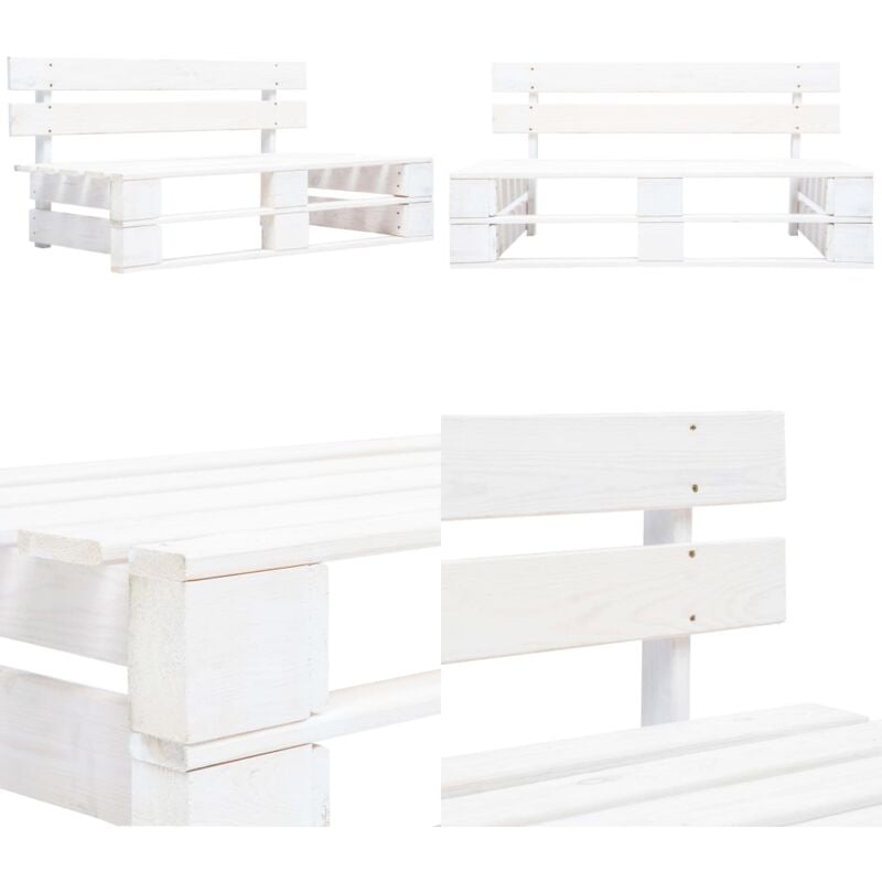 Banc palette de jardin bois gris blanc - Banc De Jardin - Banc En Bois - Mobilier De Jardin - Terrasse - Jardin - Home & Living