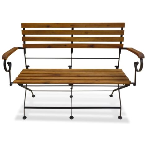 Banc pliable de jardin  Banc extérieur  Banquette de jardin 112 cm Bois d'acacia solide