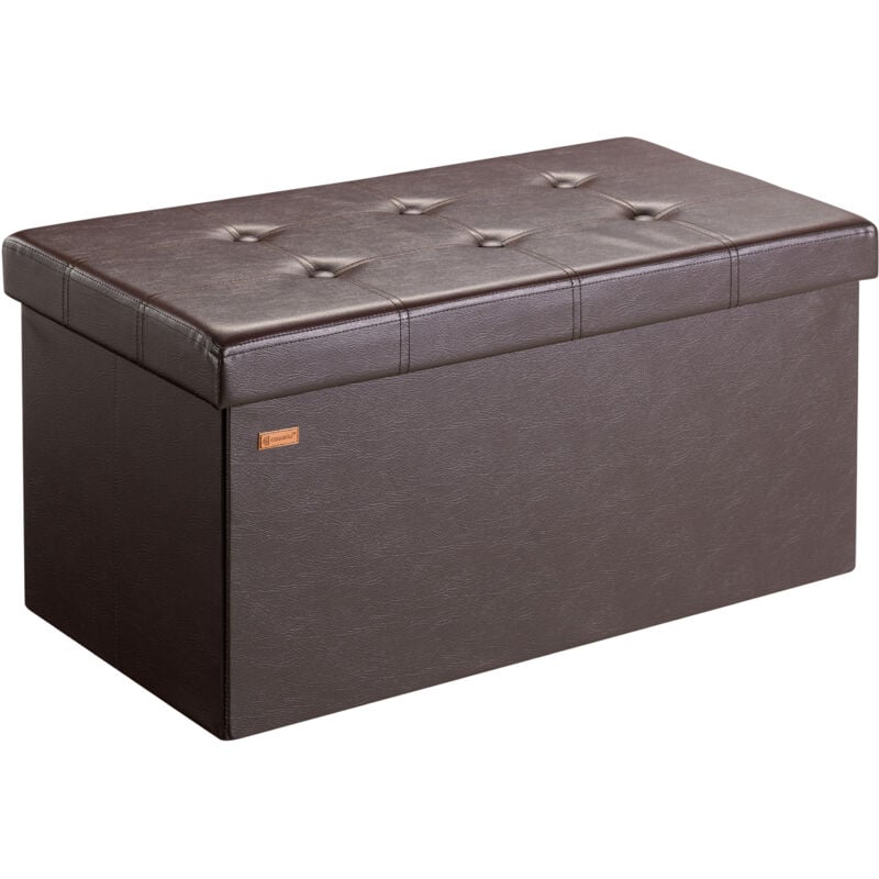 Deuba - Banc de rangement avec couvercle amovible Siège pouf Coffre de rangement pliable pour salon chambre couloir l - brun