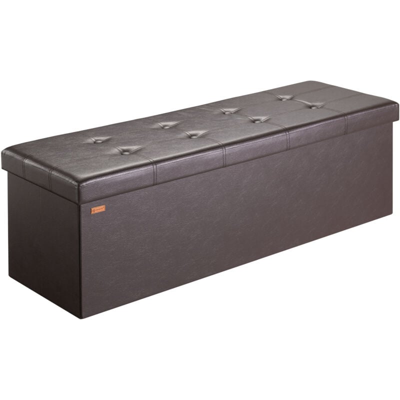 Deuba - Banc de rangement avec couvercle amovible Siège pouf Coffre de rangement pliable pour salon chambre couloir xl - Braun (de)