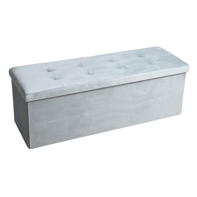 Estexo - Banc pliable Siège Boite Coffre de Rangement Tabouret 3 places gris clair