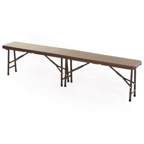 Banc pliant 183x28x44 cm. marron