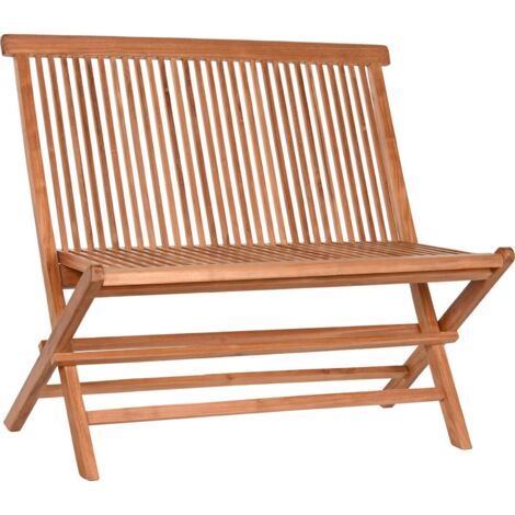 Banc pliant en teck pour extérieur marron naturel - Teck marron naturel