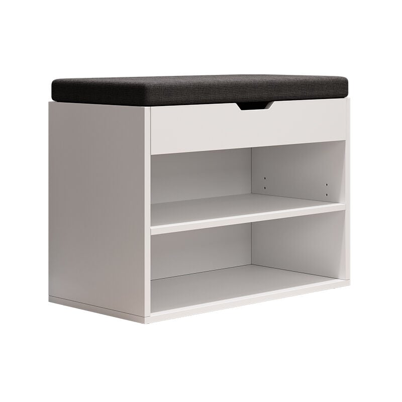 Banc pour chaussures Titus, Blanc, 60 x 45 cm avec support, Vicco