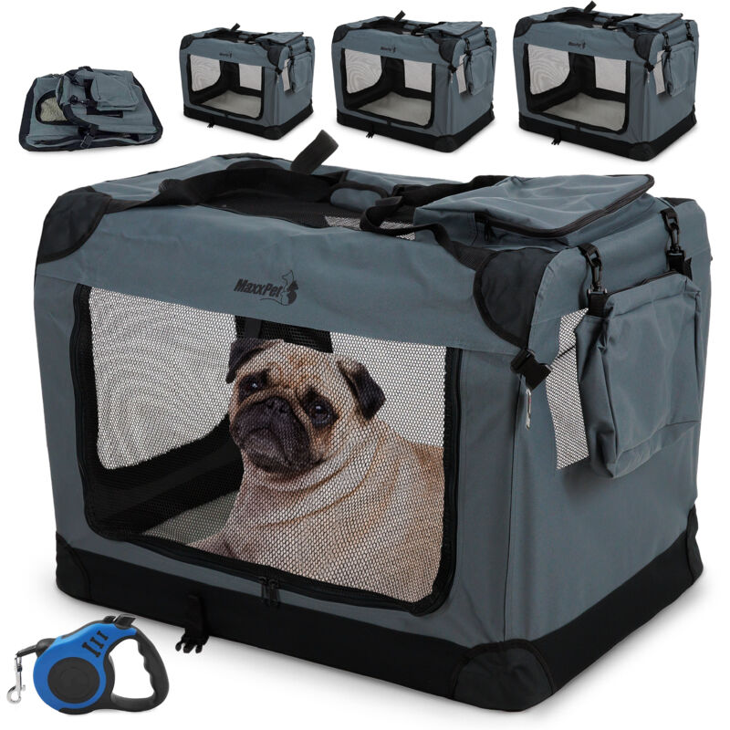 Banc pour chien pliable - banc de voiture - banc de voyage pour chien - boîte de transport - panier de voyage - 82x58x58cm - Maxxpet