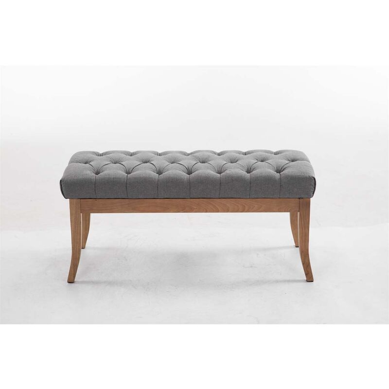 Banc en bois clair antique avec session matelassée 100 cm différentes couleurs colore : Gris
