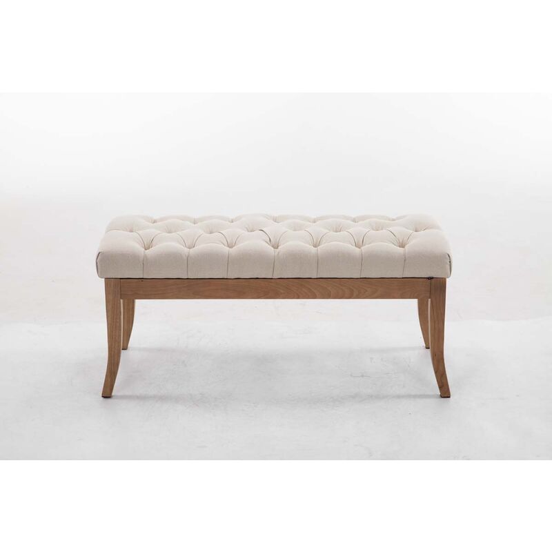 Banc en bois clair antique avec session matelassée 100 cm différentes couleurs colore : Crème