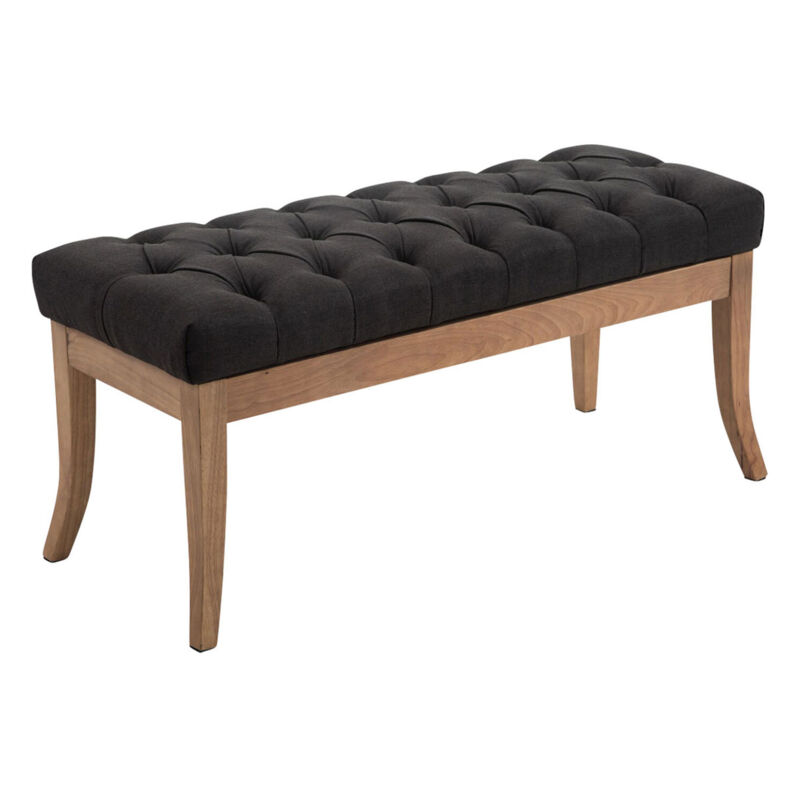 Banc Ramses tissu pieds antique clair Gris foncé 100 cm
