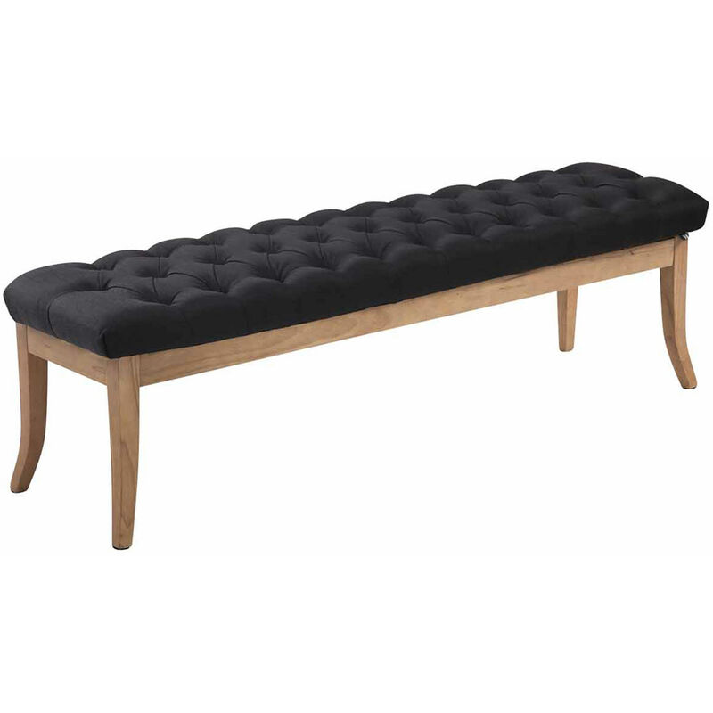 Banc en bois clair élégant et session matelassée 150 cm différentes couleurs colore : noir