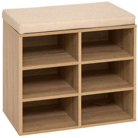 Banc range chaussures 6 paires - Longueur 51,5 x Profondeur 29,5 x Hauteur 48,5 cm