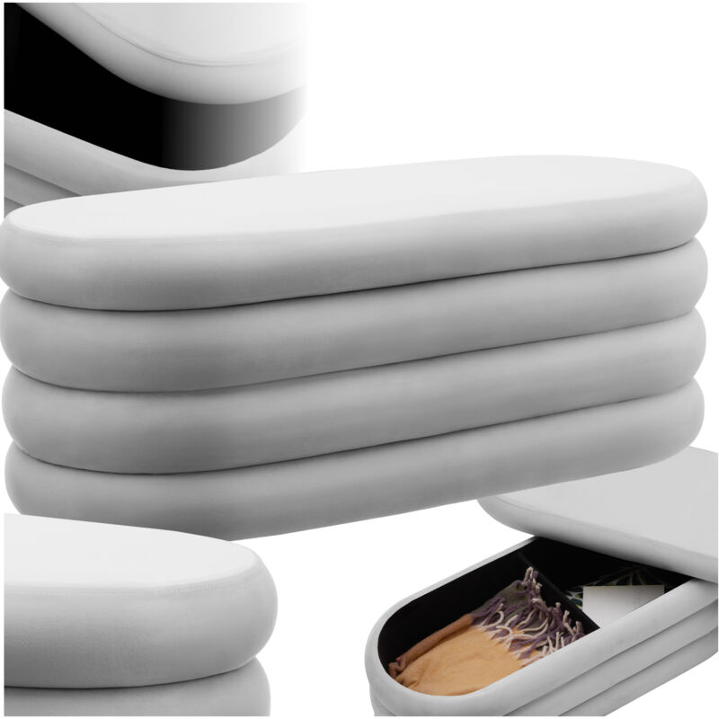 Tectake - Banc rembourré 2 grands compartiments de rangement 110 x 45 x 42 cm