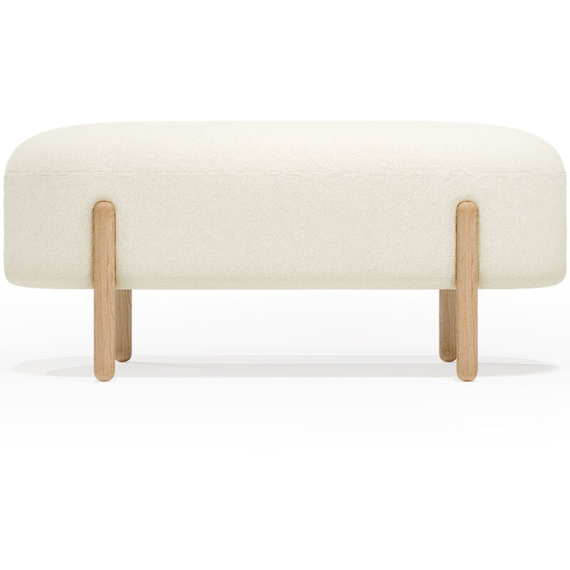 Banc Rembourré en Bouclé - Curve Blanc