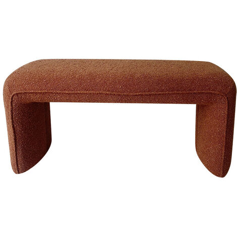 Banc rembourré en tissu bouclette L100cm - Rouille - FULL