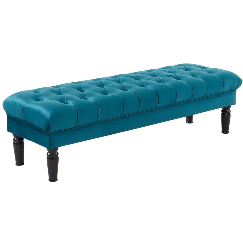 Vente-unique - Banc rinaldo - Velours bleu canard