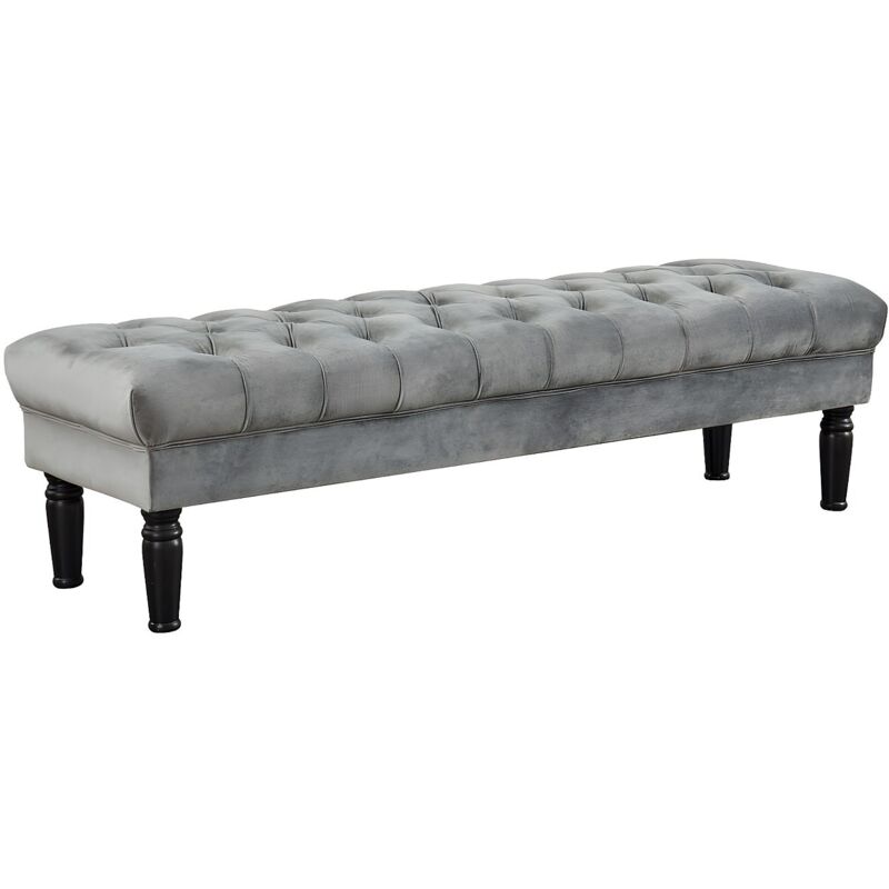 Vente-unique - Banc rinaldo - Velours gris