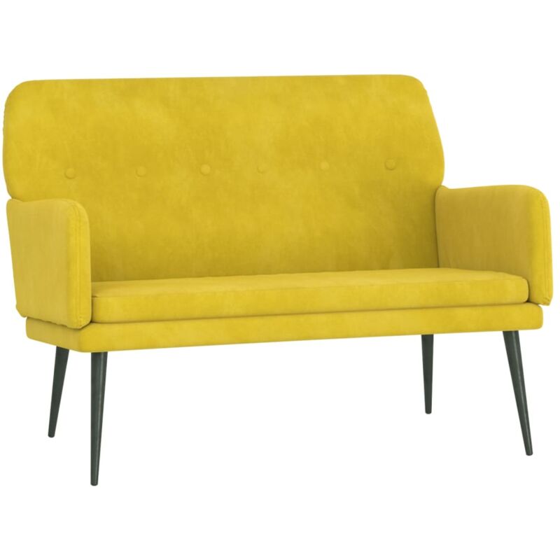 Banc Jaune 108x79x79 cm Velours vidaXL