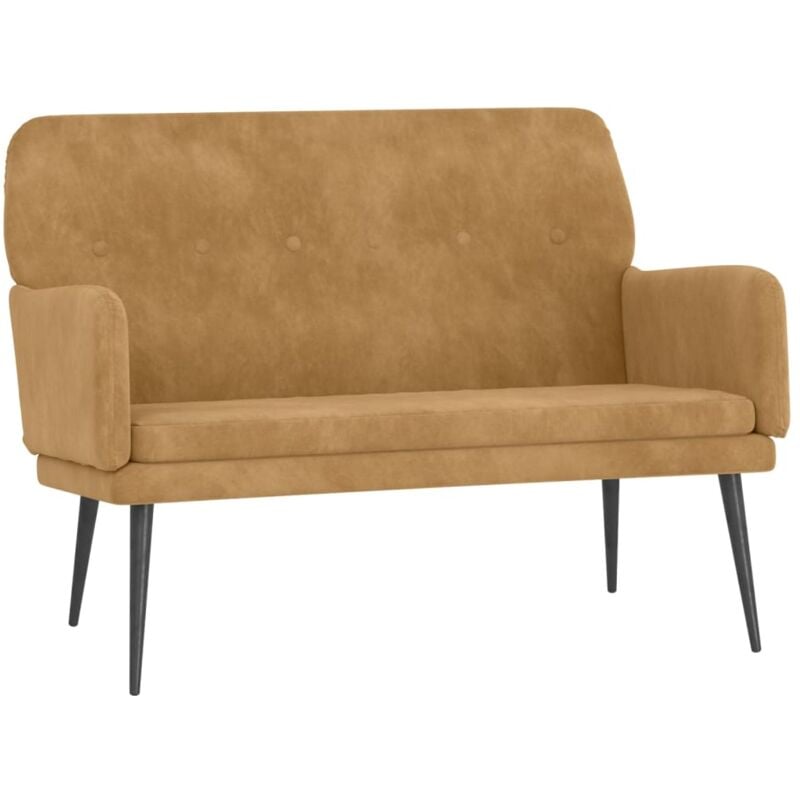Banc Marron 108x79x79 cm Velours Vidaxl