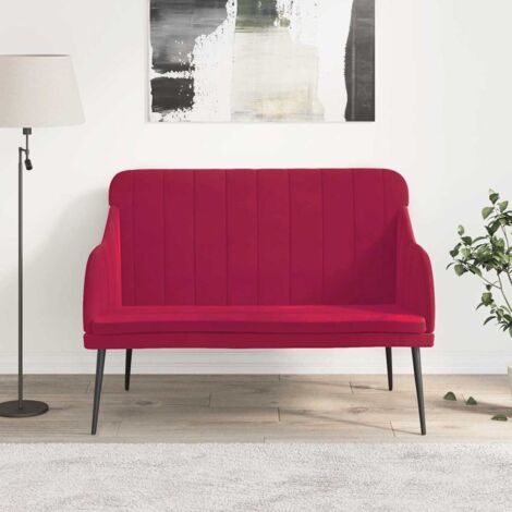 Banc Rouge bordeaux 110x76x80 cm Velours