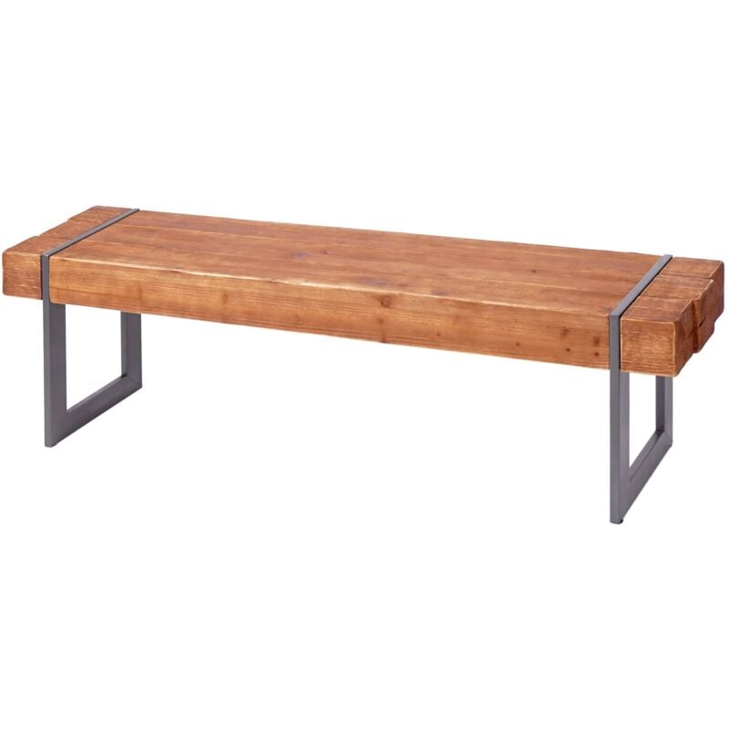 Jamais utilisé] Banc HHG 895, banc de salle à manger, bois de sapin rustique massif, brun 160cm