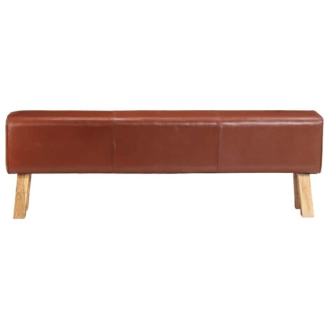 Banc saut de cheval 160 cm Marron Cuir véritable et bois acacia CFW811812