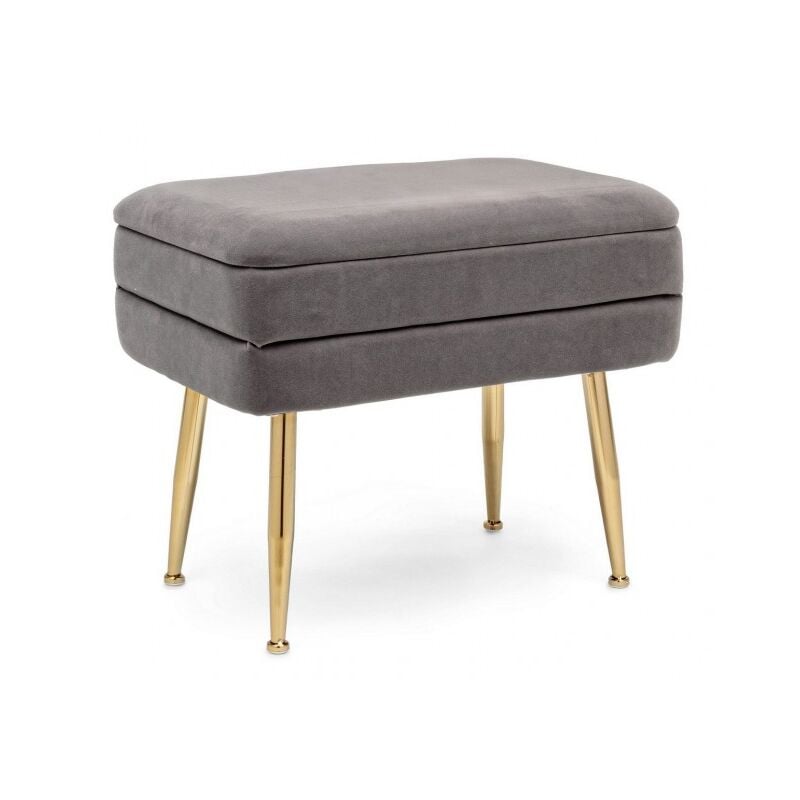 Banc simple gris foncé 50x34.5x42 en velours.