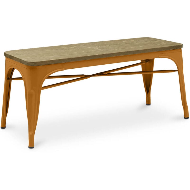 Industrial Style - Banc - Design Industriel - Bois et Métal - Stylix Doré