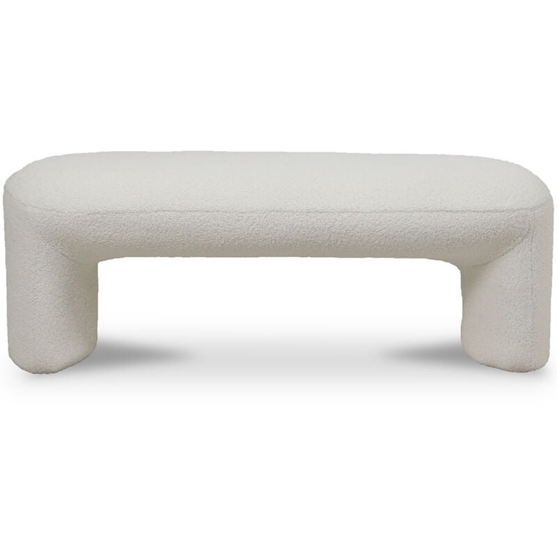 Banc Tapissé en Tissu Bouclé - Vieire Blanc