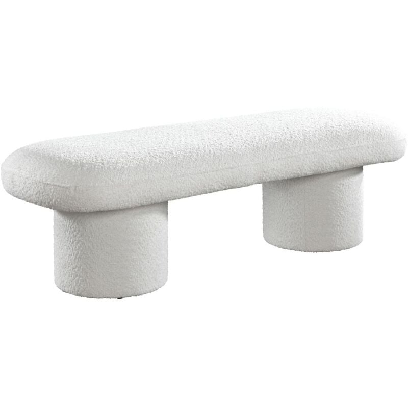 Banc en tissu bouclette - Blanc - conomo