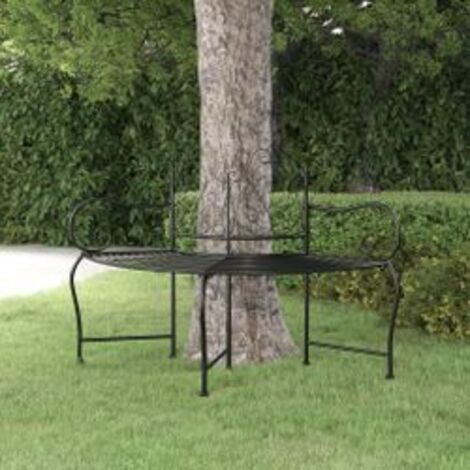 Banc tour d'arbre 150cm Noir Acier