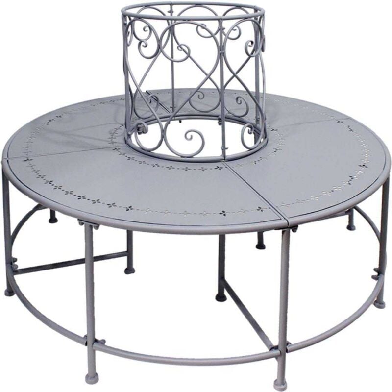 Banc tour d'arbre en fer Belle Époque