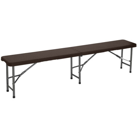 Banc traiteur pliant effet rotin 180x30x43cm 7house