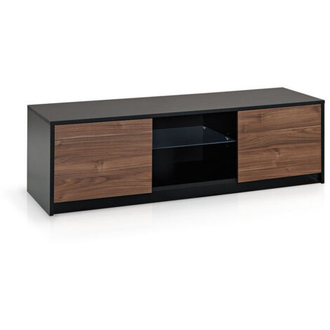 Banc TV MILANO noir/noyer
