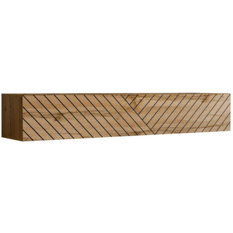 Banc TV Mural Design "Switch Lamel" 180cm Naturel Rainuré